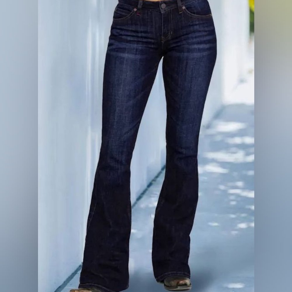Vintage Mid Waist Flare Jeans